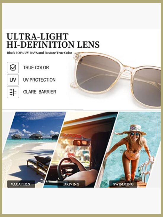Polarized Square Mirrored Sunglasses with UV Protection